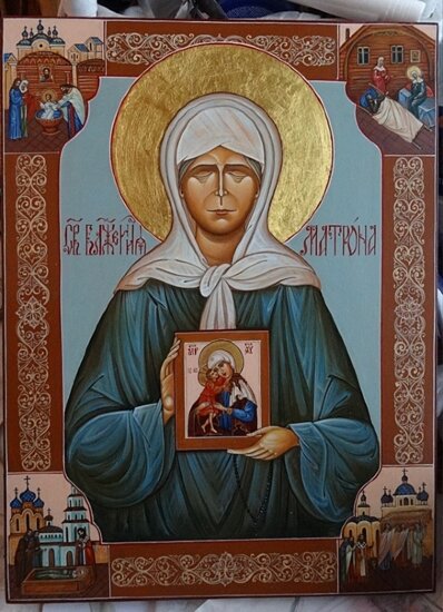 Икона ручной работы Святая Блаженная Матрона Московская