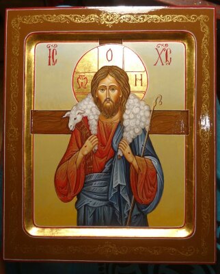 Икона ручной работы Иисус Христос Пастырь Добрый
