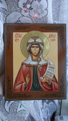 Икона ручной работы Святая мученица Дарья Римская