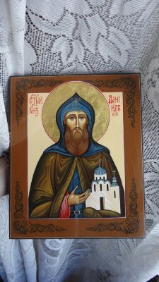 Икона ручной работы Святой Князь Даниил Московский 17х21